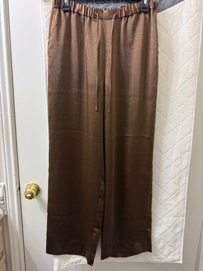Banana Republic Satin-Like Wide Leg Pants in Brown